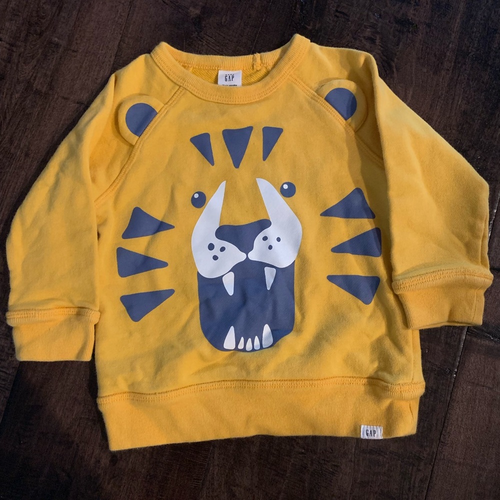 Baby GAP Yellow Tiger Sweater - Size 18-24 months